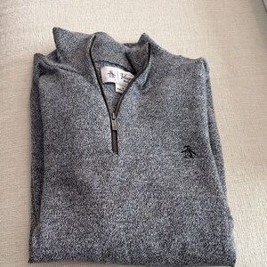 Original Penguin Men's Gray Quarter Zip